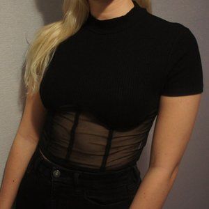 Black T-Shirt w/ Mesh